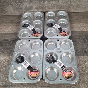 4PC Brand new Cooking Concepts 6-Cup Tin Muffin Cupcake Pans